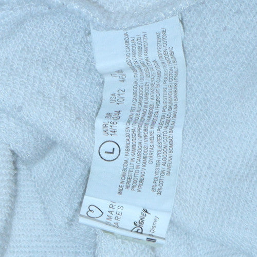 Disney Women's White Mickey & Minnie Crew Neck Pullover Sweatshirt L - Image 6