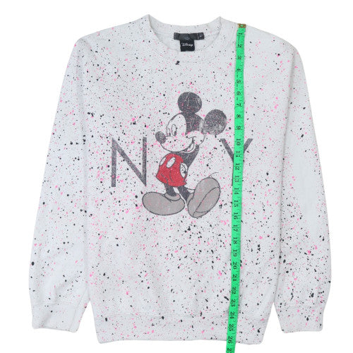 Disney Women's White Mickey Mouse Graphic Pullover Sweatshirt M - Image 3