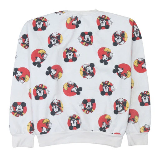 Disney Women's White Mickey Mouse Printed Pullover Sweatshirt L - Image 4
