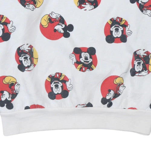 Disney Women's White Mickey Mouse Printed Pullover Sweatshirt L - Image 7