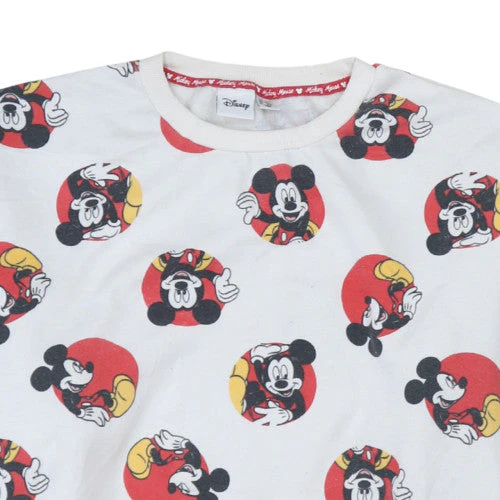 Disney Women's White Mickey Mouse Printed Pullover Sweatshirt L - Image 8