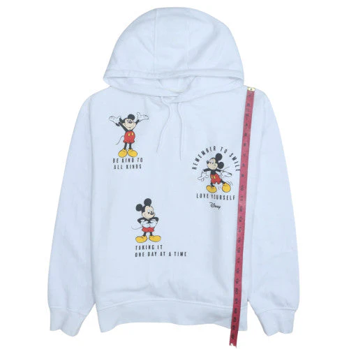 Disney Womens White Mickey Mouse Pullover Hoodie Size M - Image 2