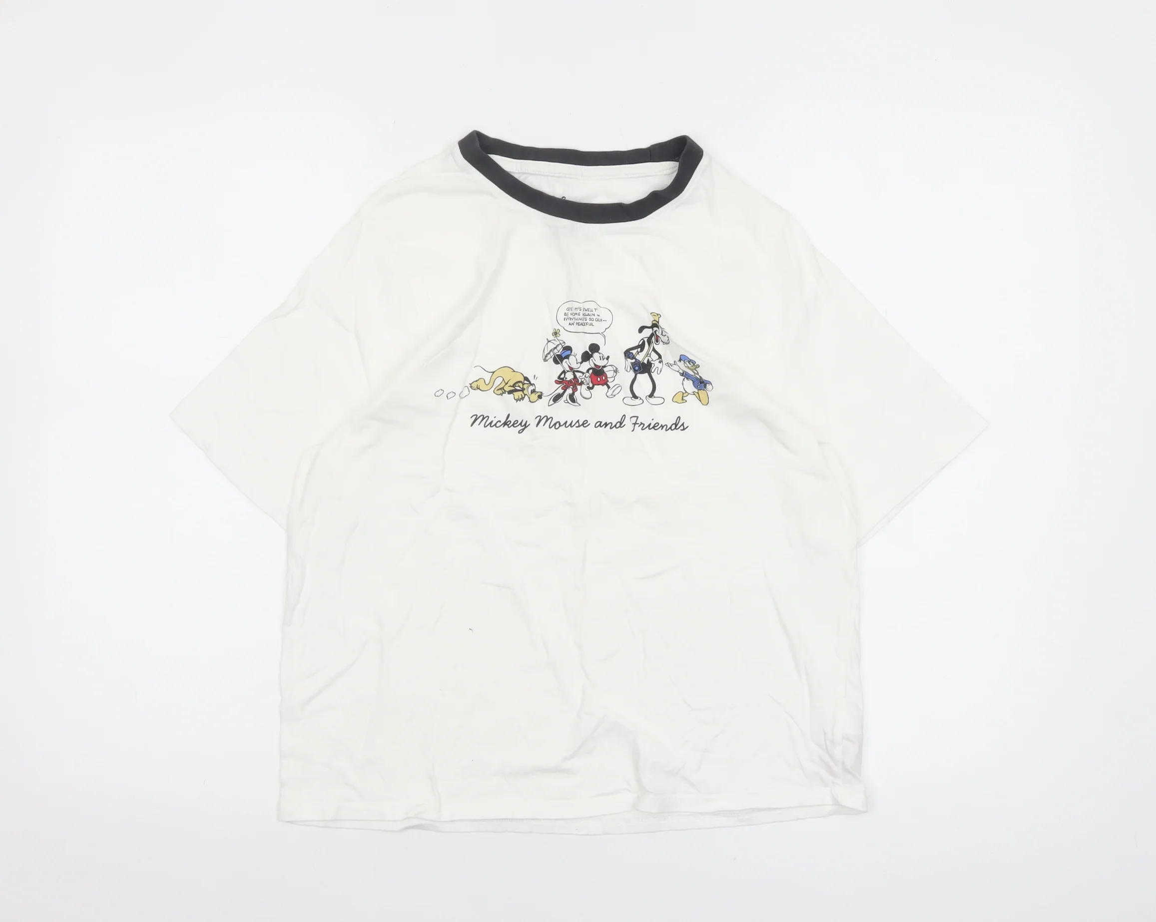 Disney Women's White Mickey Mouse T-Shirt Nightshirt Size 10-12 Cotton