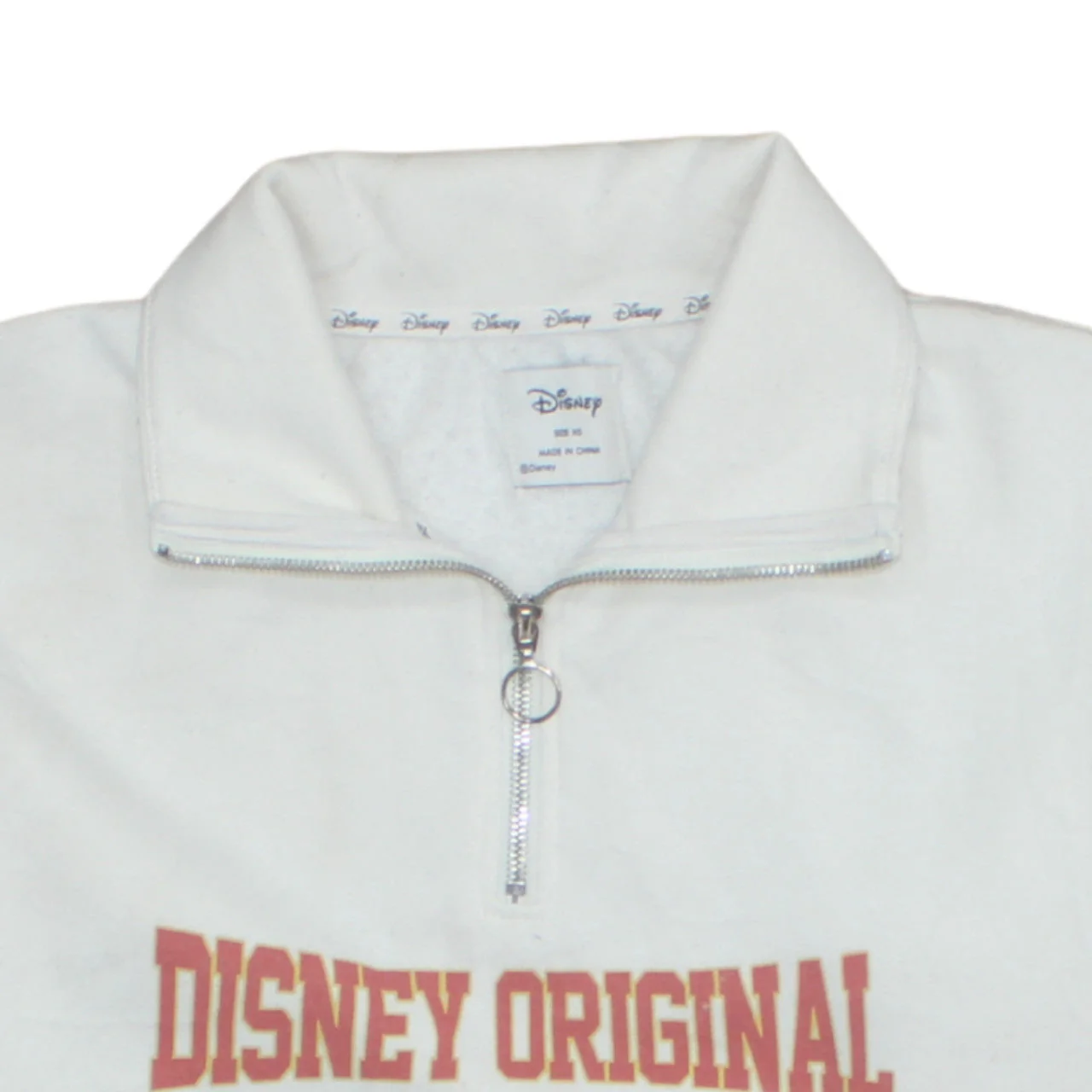 Disney Womens White XS 1/4 Zip Sweatshirt Mickey Mouse 1928 Team Champions - Image 7
