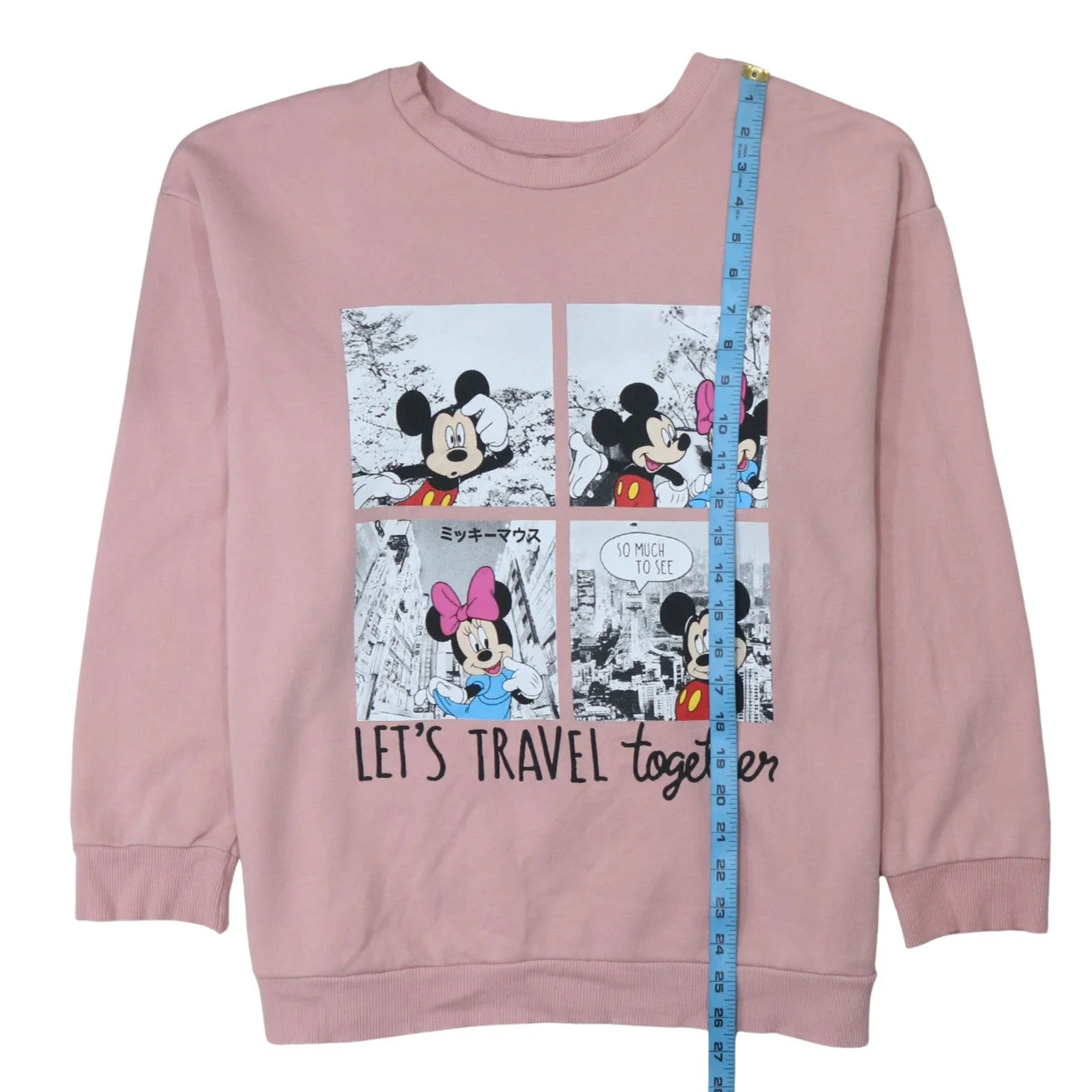 Disney x George Pink Mickey & Minnie Travel Sweatshirt Women L - Image 2