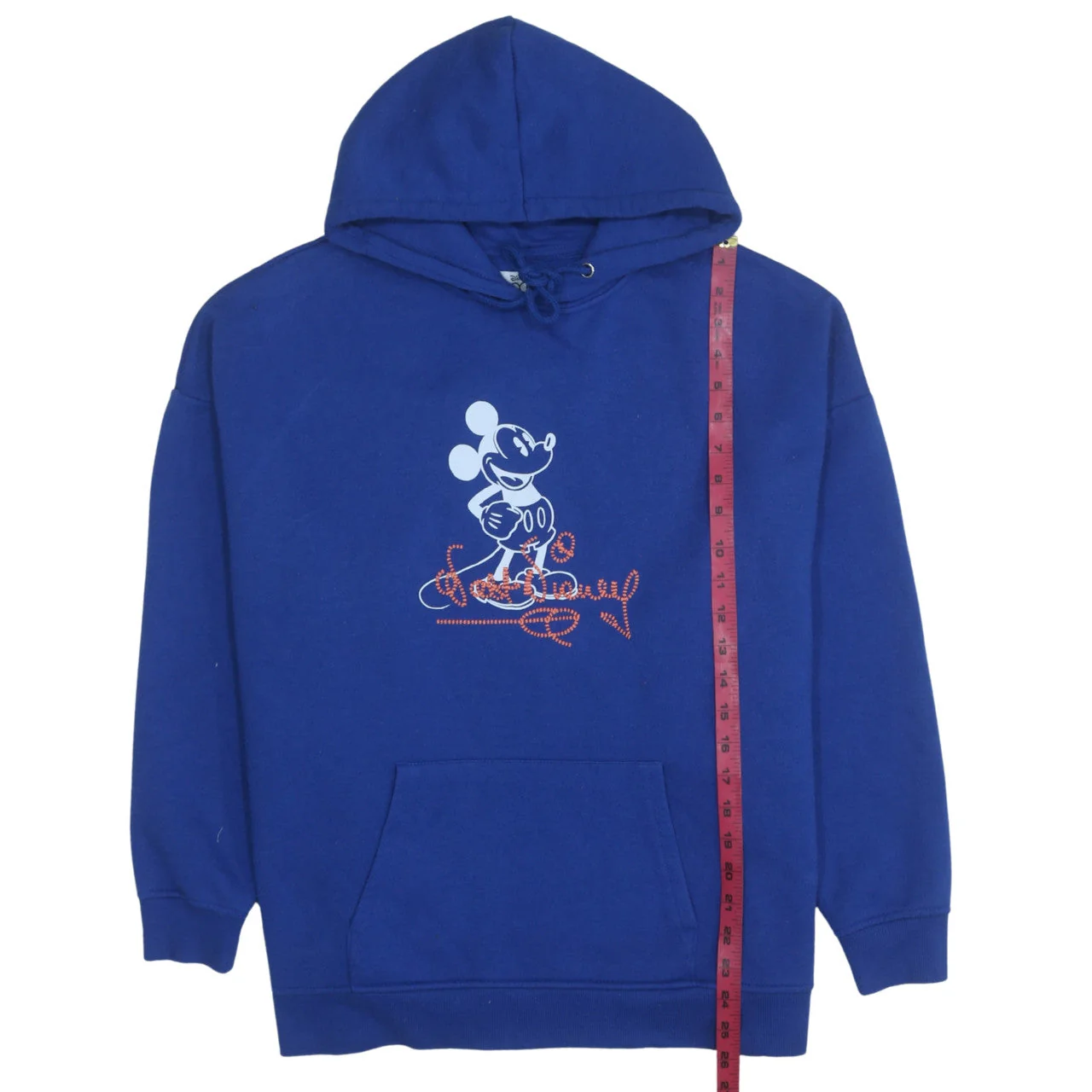 Disney x Primark Women's Blue Hoodie Medium Mickey Graphic Pullover - Image 2