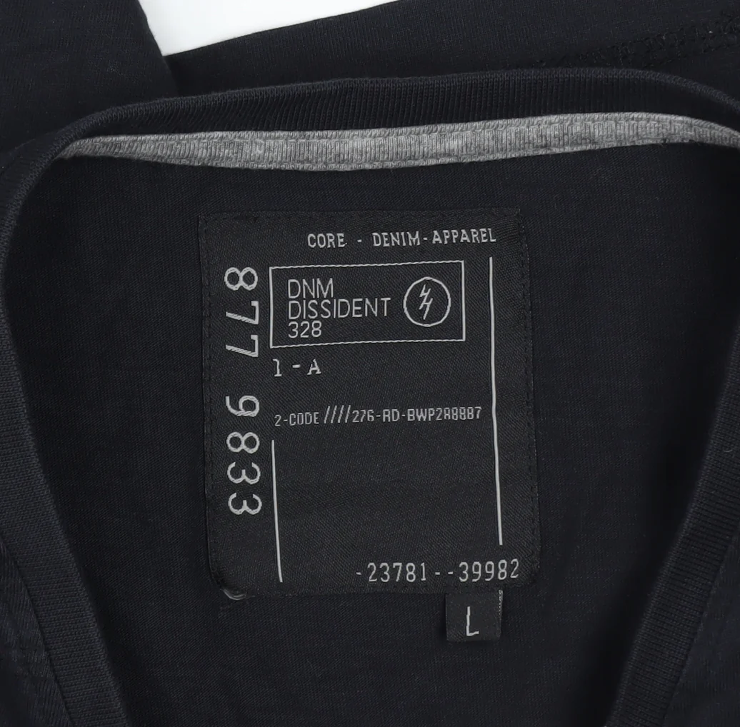 Dissident Men's Black Cotton Long Sleeve V-Neck Casual Shirt Size L - Image 4