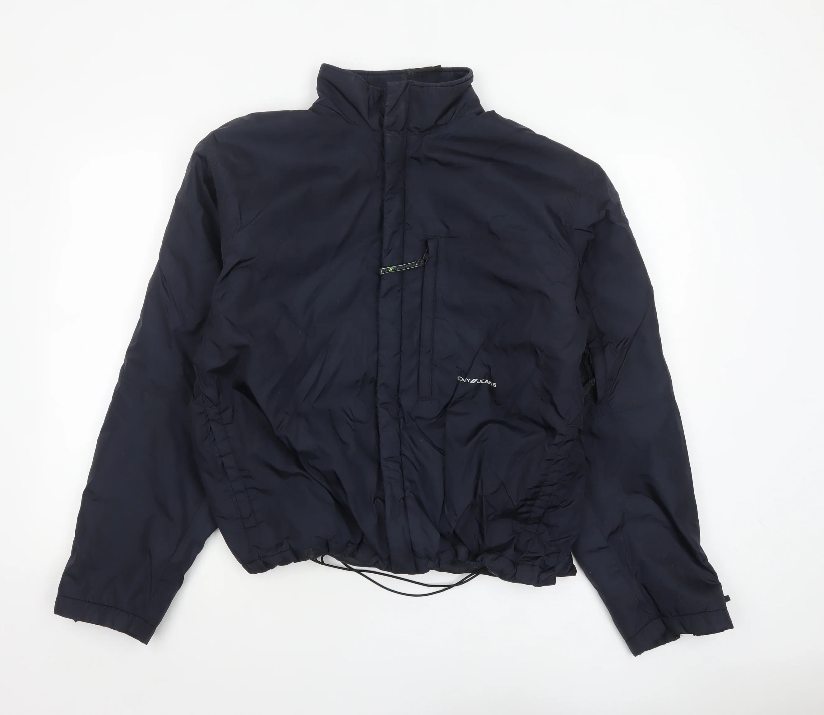 DKNY Jeans Men Blue L Puffer Jacket Nylon Winter Zip Up