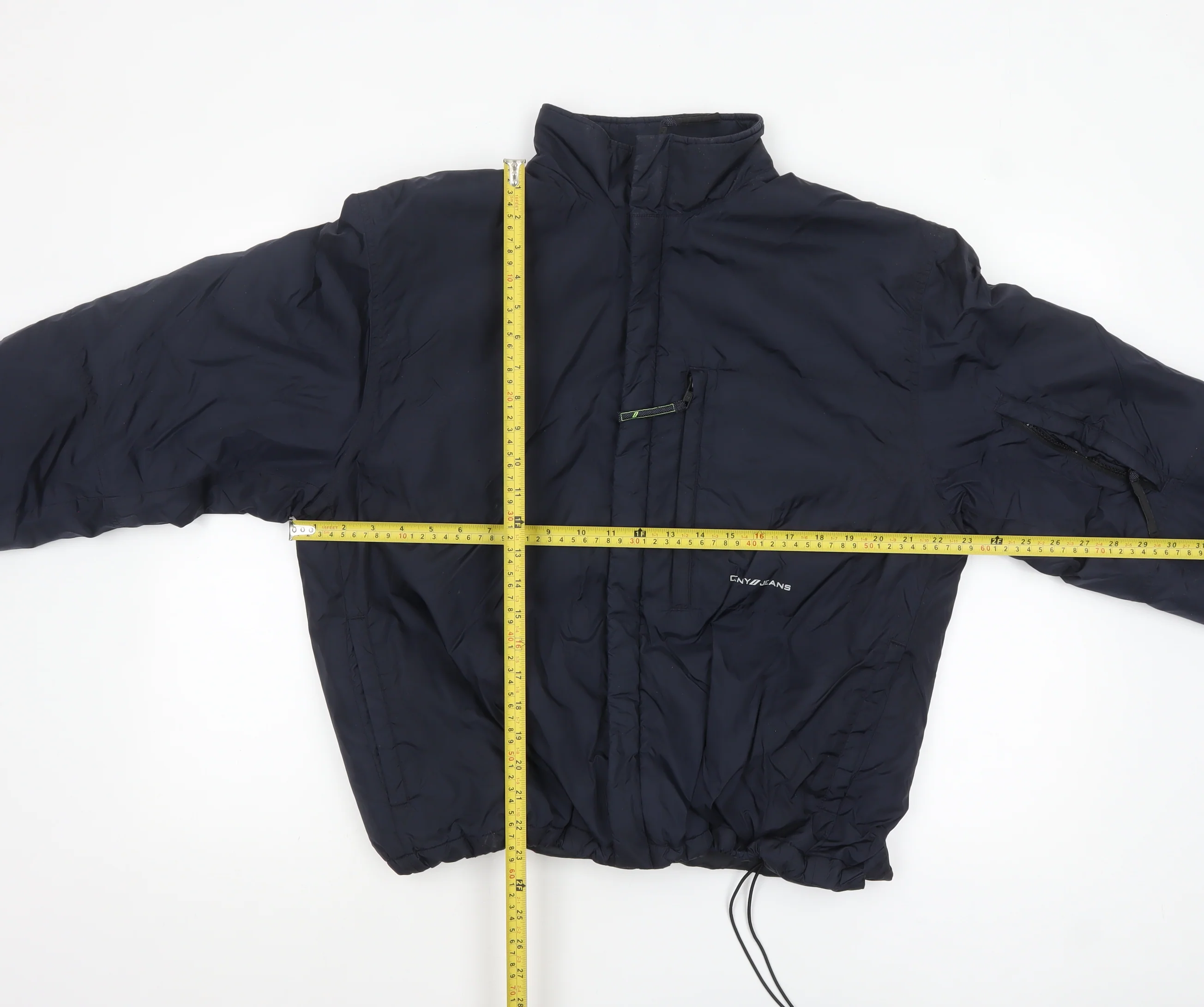 DKNY Jeans Men Blue L Puffer Jacket Nylon Winter Zip Up - Image 2