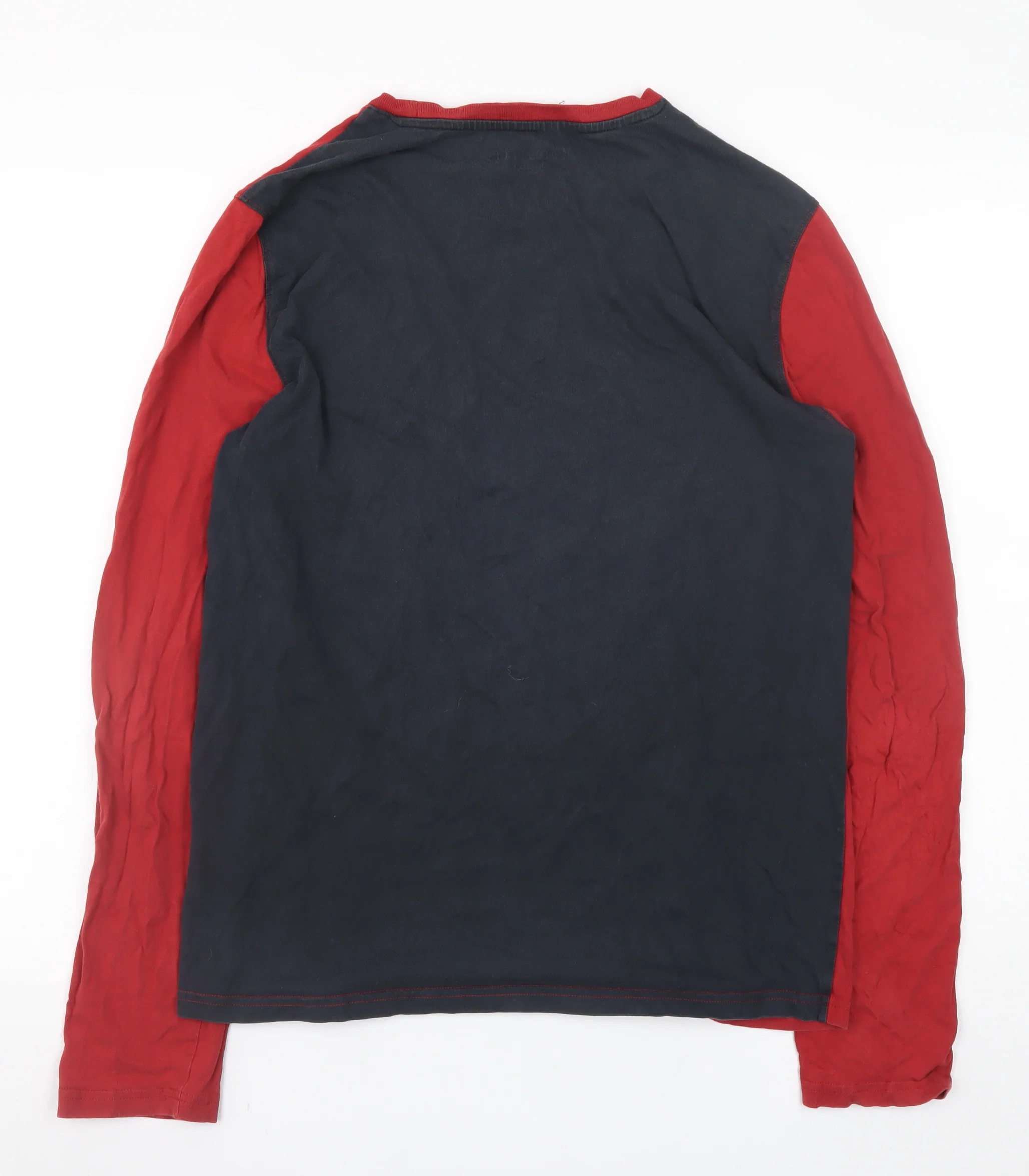 DKNY JEANS Men’s Red Long Sleeve Graphic Cotton T-Shirt Medium - Image 3