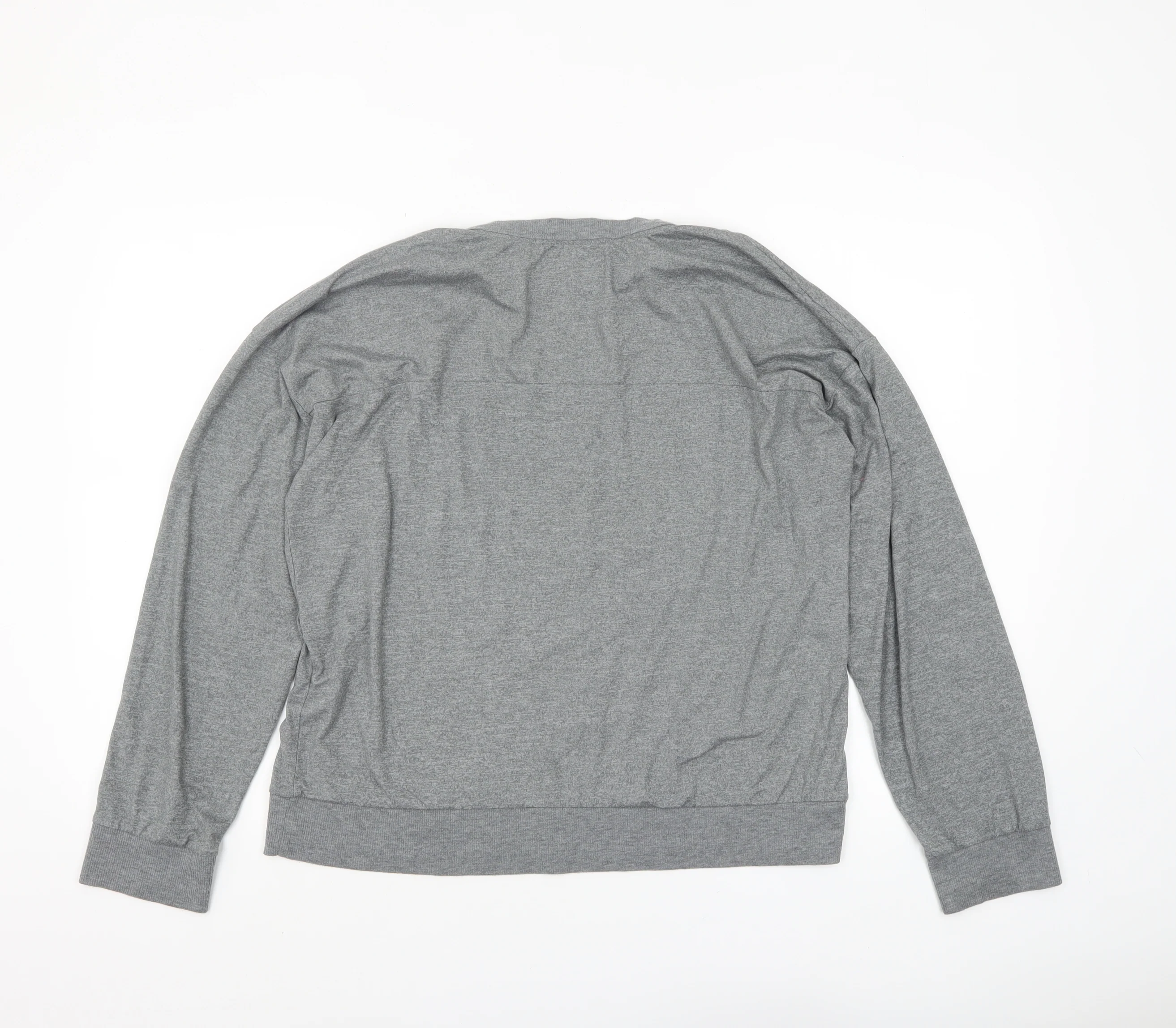 DKNY Women Grey Long Sleeve Crew Neck Jersey T-Shirt M - Image 3
