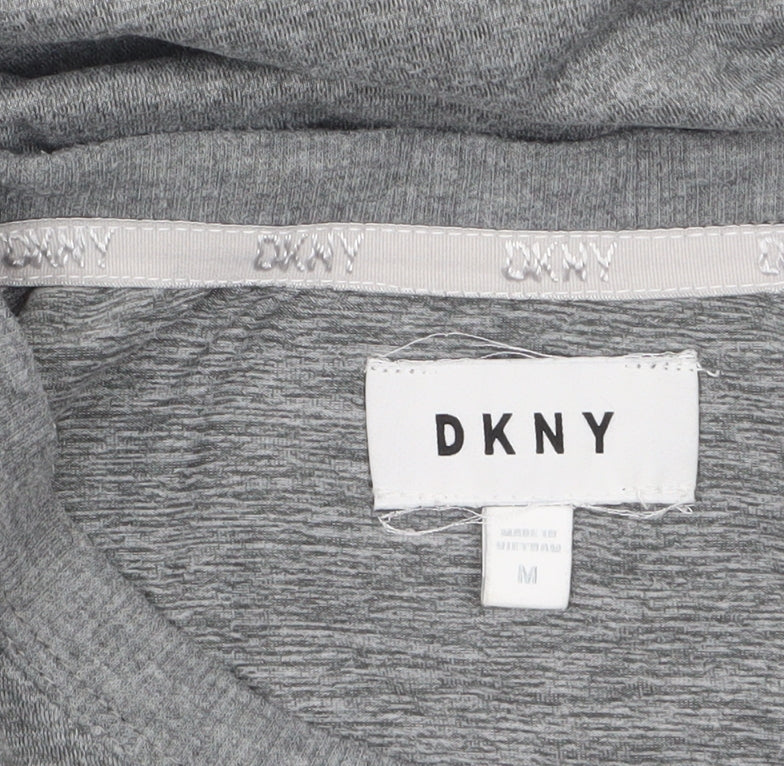 DKNY Women Grey Long Sleeve Crew Neck Jersey T-Shirt M - Image 4