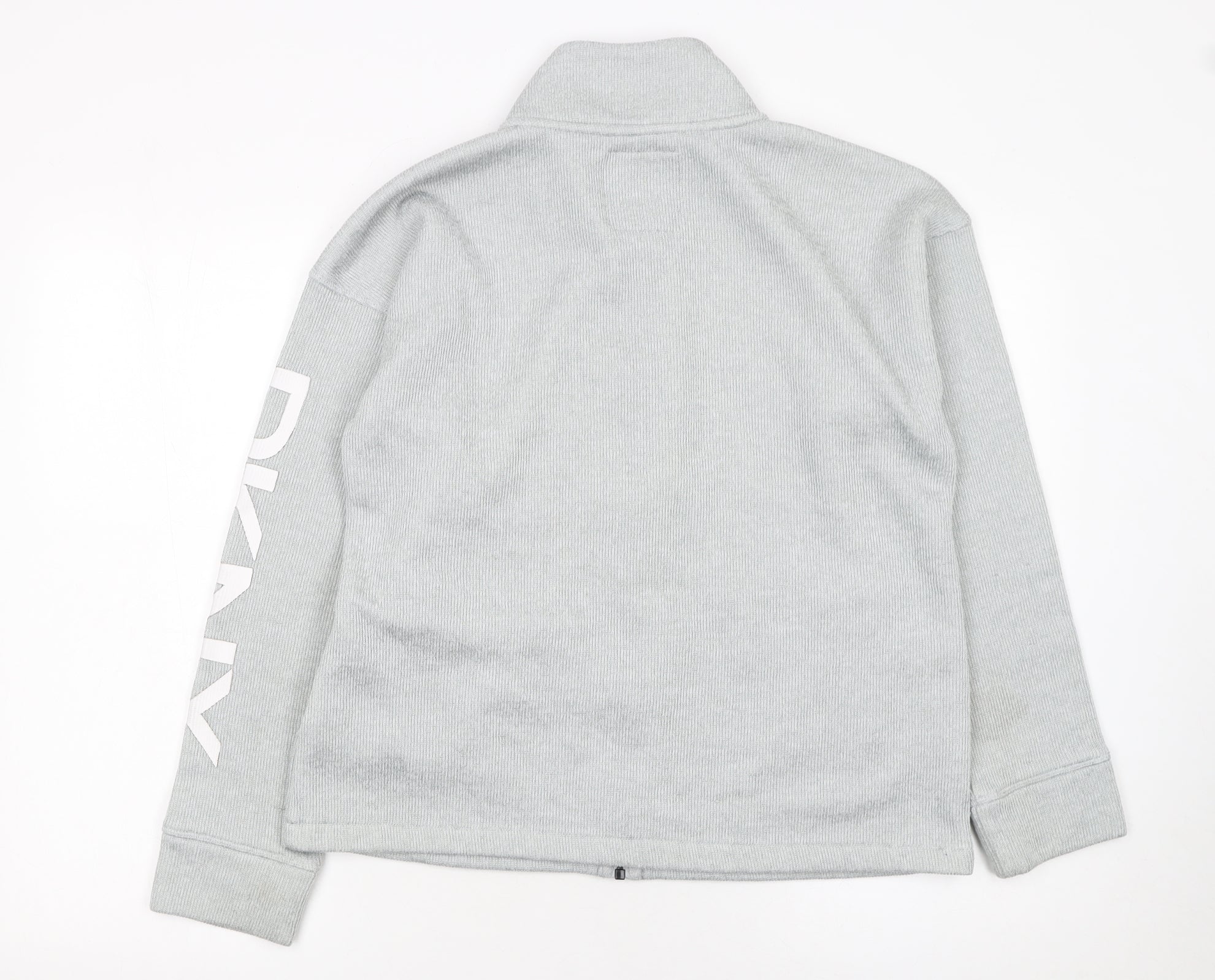 DKNY Women Grey Track Jacket Size L Full Zip Sportswear - Image 3