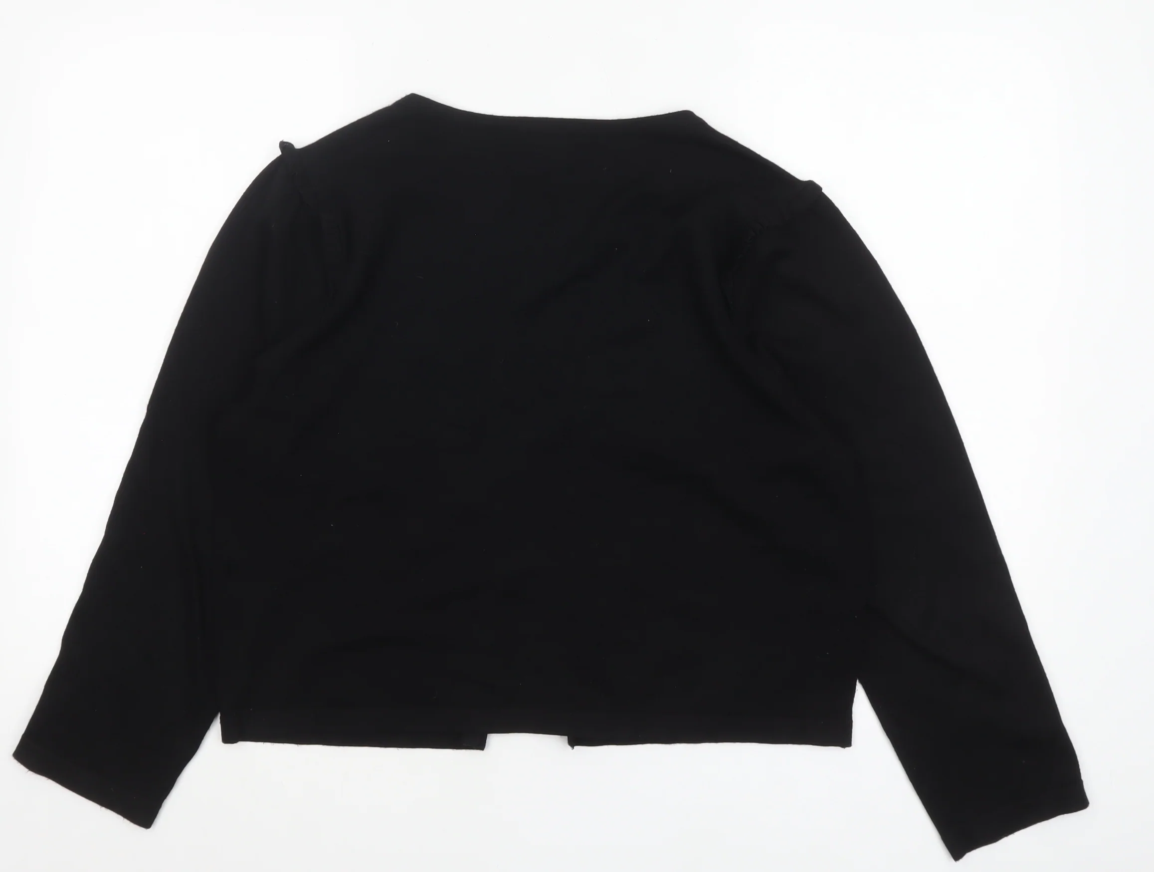 DKNY Womens Black XL Knit Cardigan Long Sleeve Round Neck - Image 3