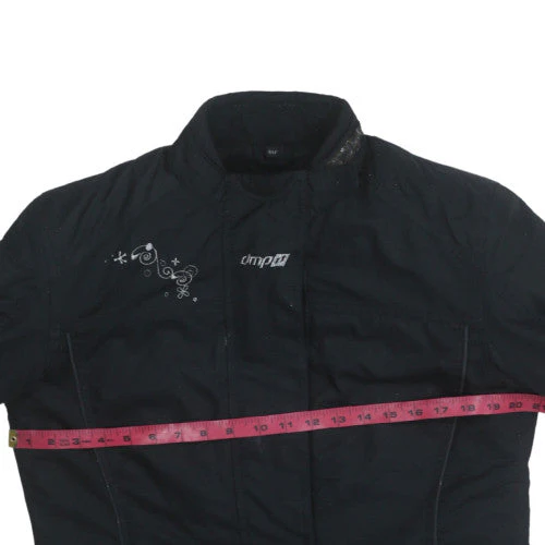 DMP Women's Black Motorcycle Jacket Size 12 Windproof Lined Nylon - Image 3