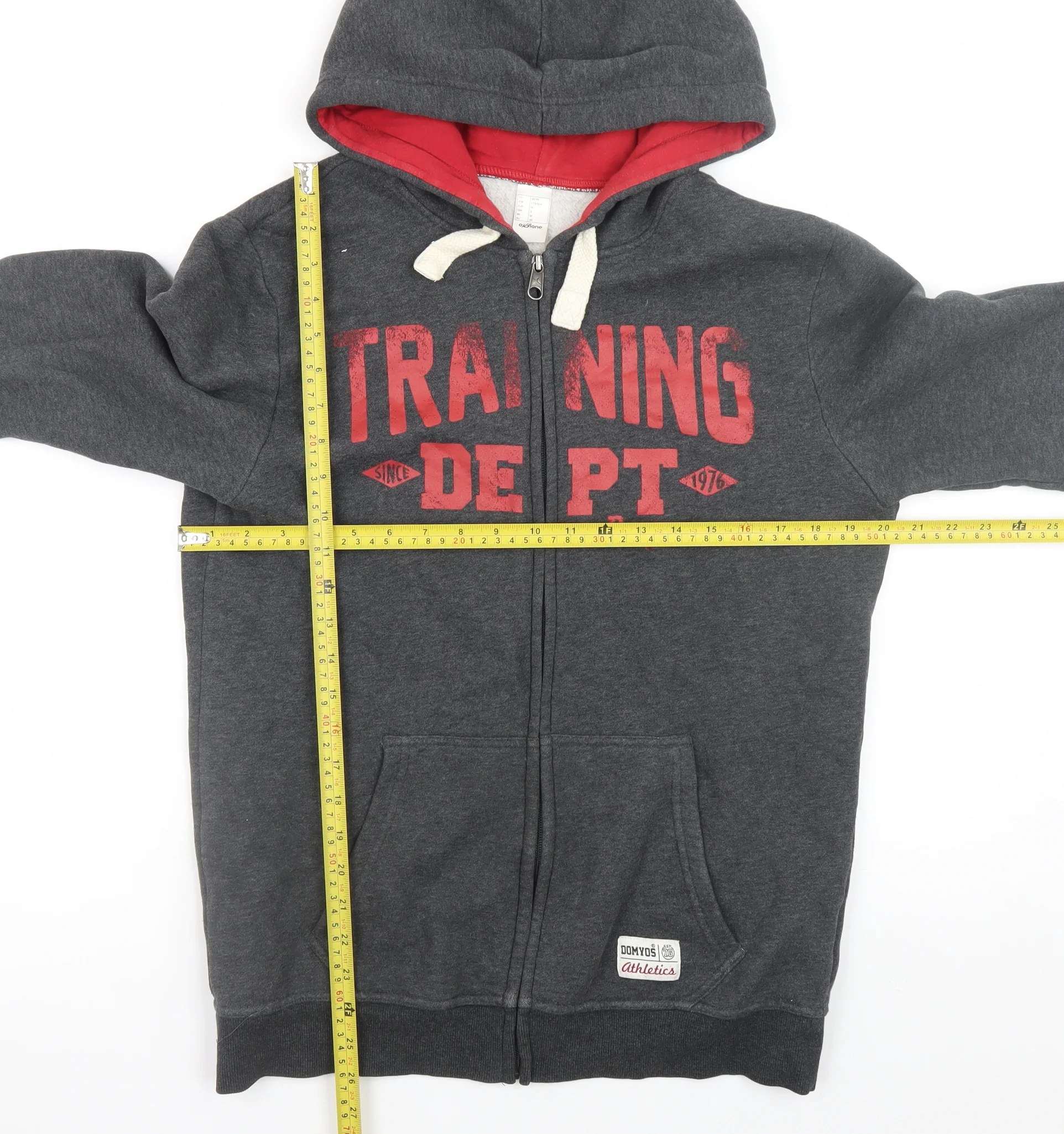 Domyos Men's Grey Full Zip Hoodie M Training Dept Athletic Sweatshirt - Image 2