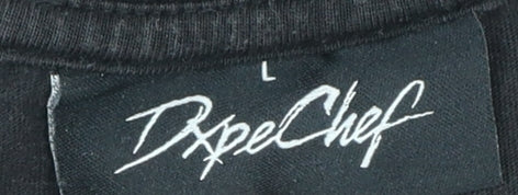 Dope Chef Men’s Black Cotton Logo T-Shirt Size L Streetwear - Image 4