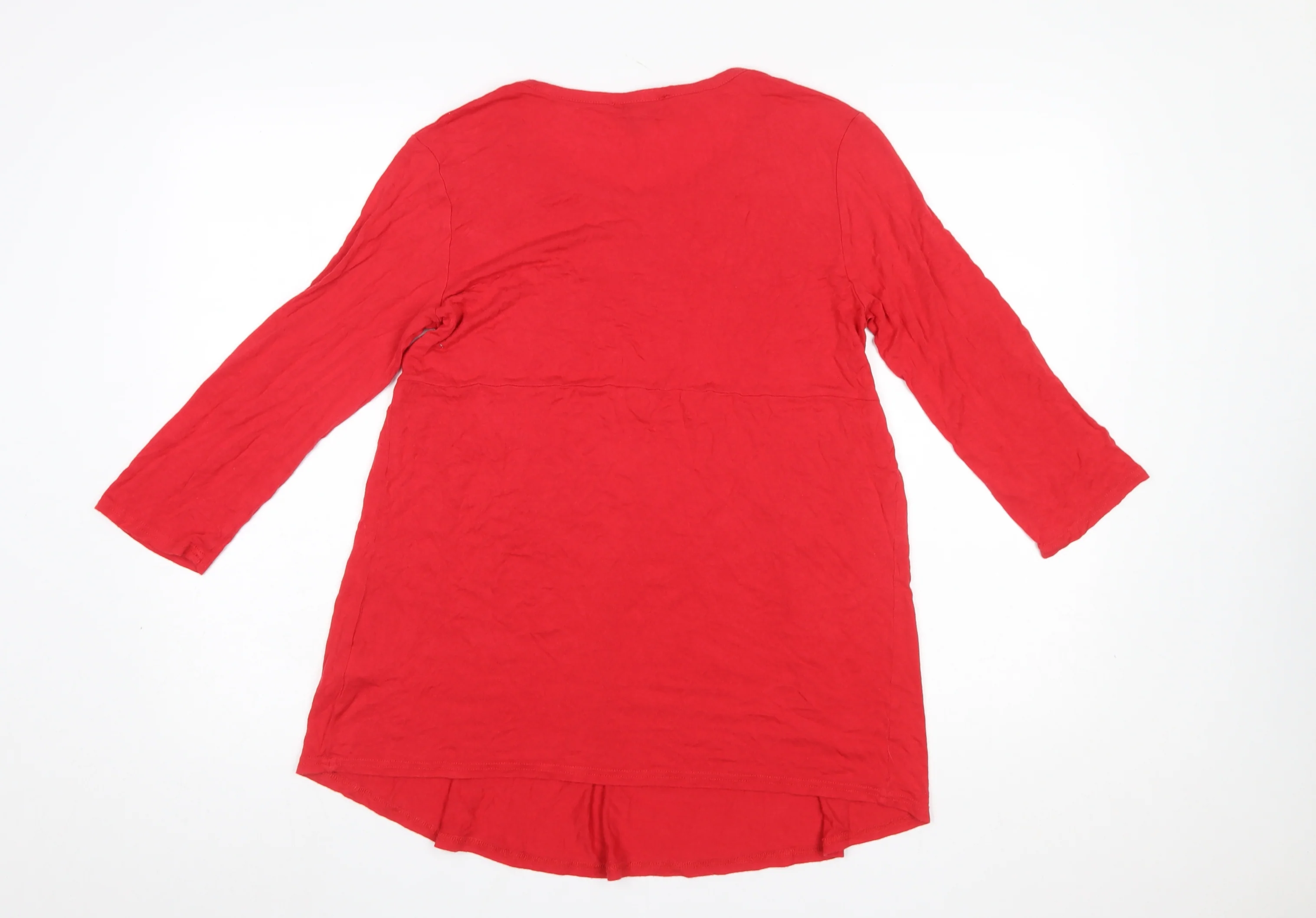 Dorothy Perkins Maternity Red Tunic Blouse UK 10 3/4 Sleeve Viscose - Image 3