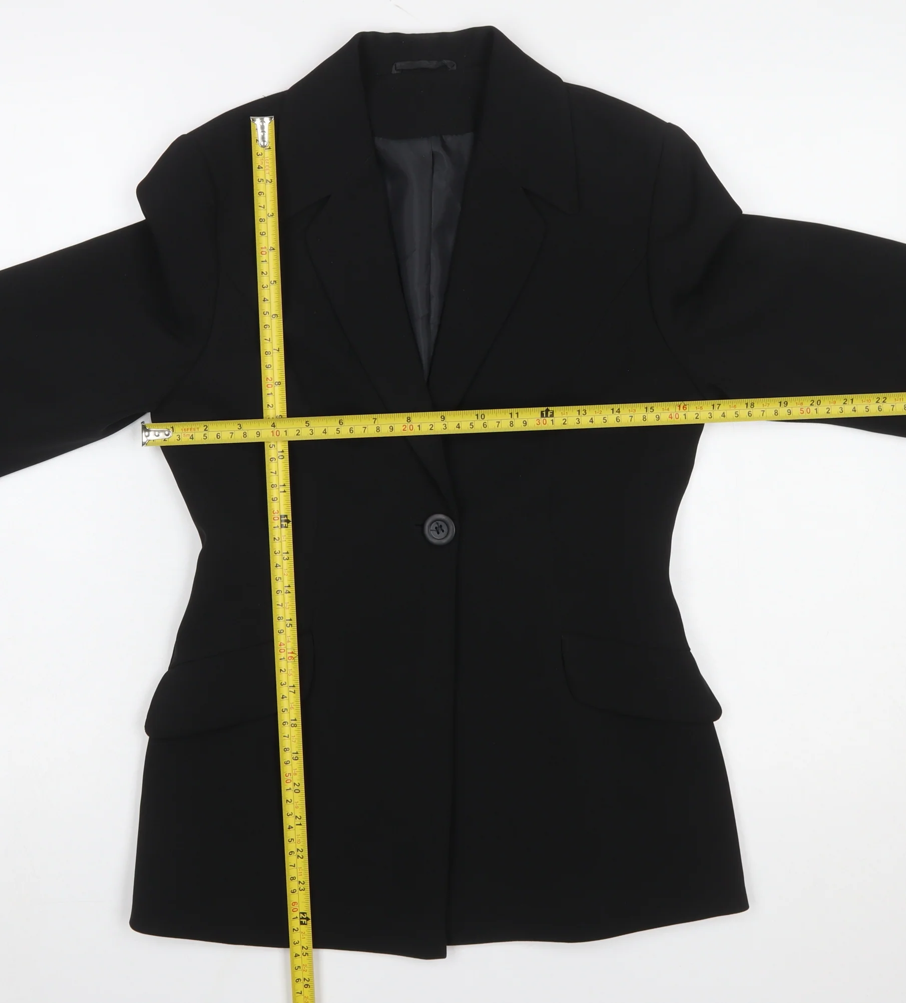 Dorothy Perkins Petites Black Single-Breasted Blazer UK 8 - Image 2