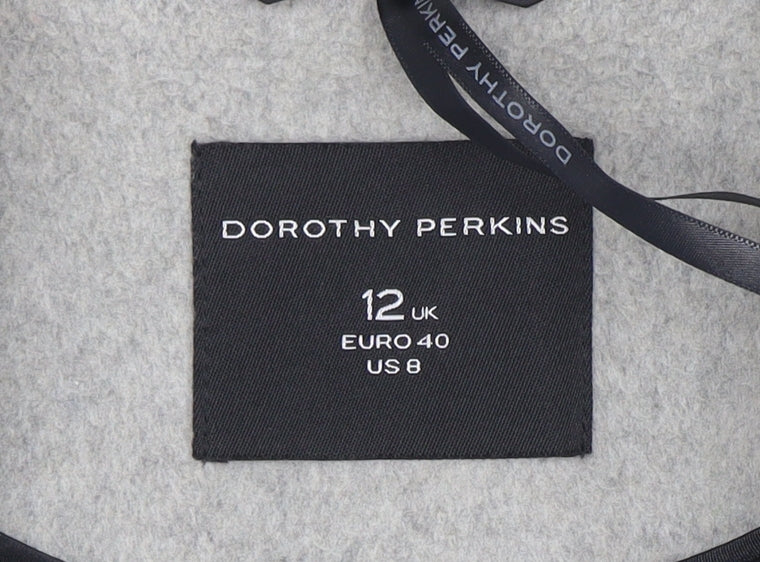 Dorothy Perkins Women Grey Size 12 Classic Wool Blend Blazer Coat - Image 4