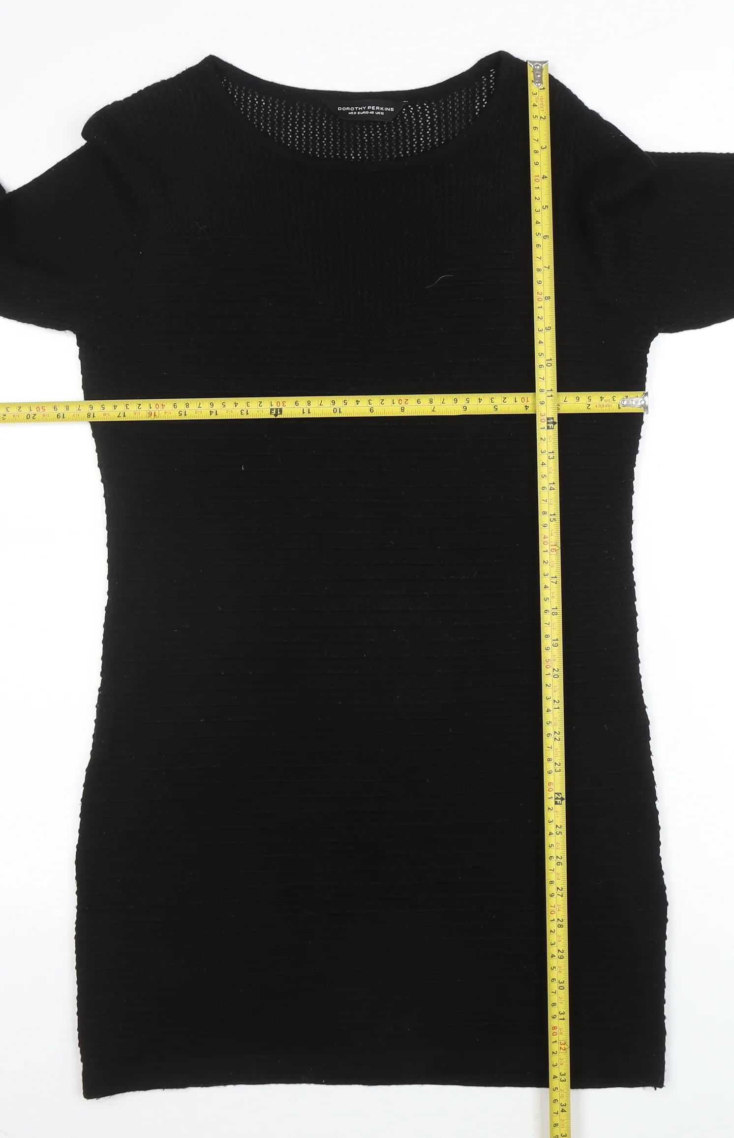 Dorothy Perkins Women’s Black Size 12 Bodycon Knit Dress - Image 2