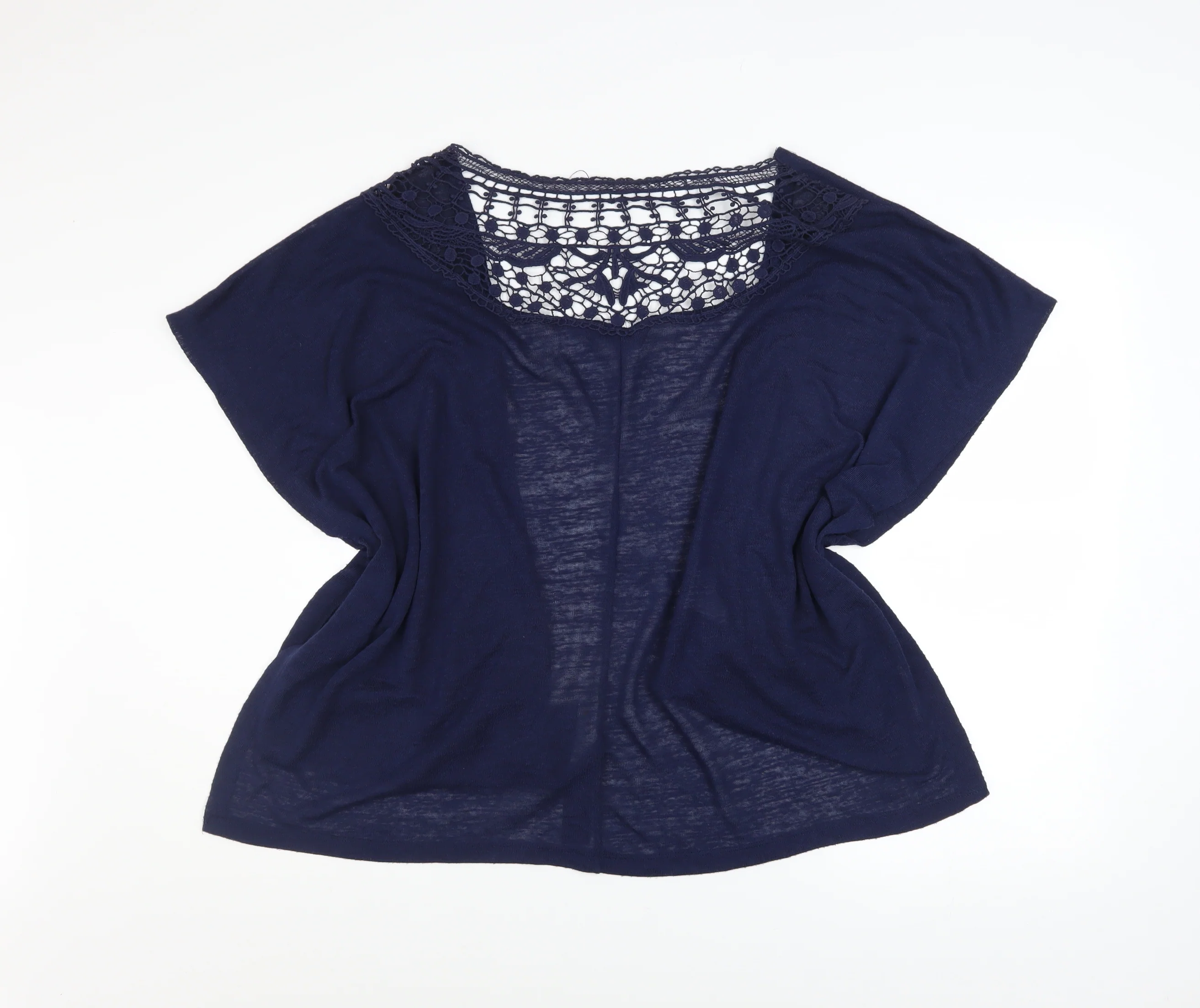 Dorothy Perkins Women’s Blue Crochet Open Knit Cardigan M - Image 3