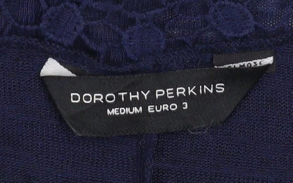 Dorothy Perkins Women’s Blue Crochet Open Knit Cardigan M - Image 4