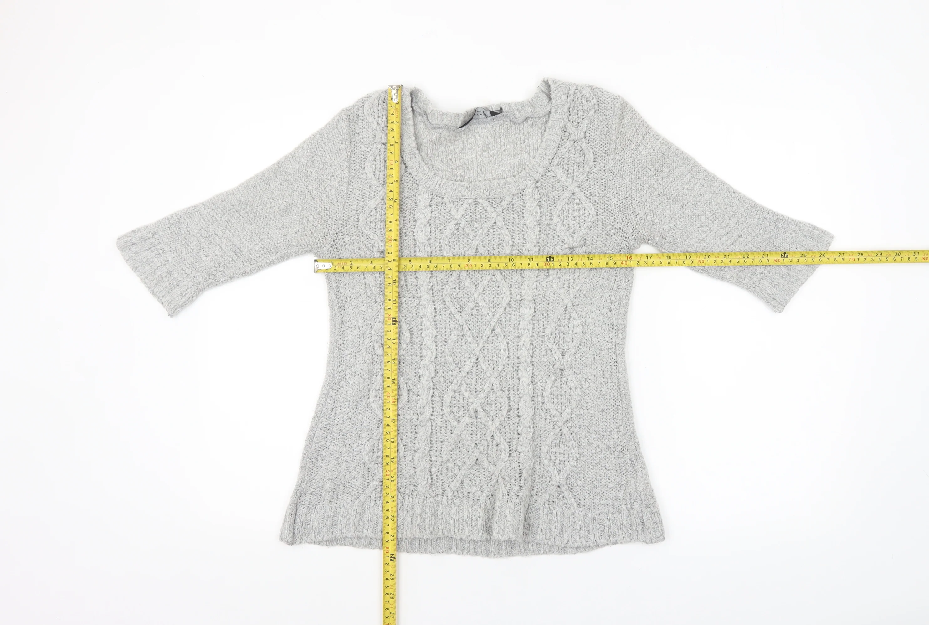 Dorothy Perkins Women’s Grey Cable-Knit Pullover Jumper Size 8 - Image 2