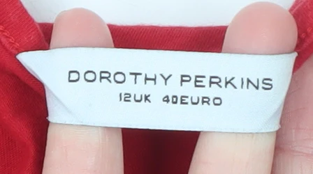 Dorothy Perkins Women’s Red A-Line Knee Length Cotton Dress Size 12 - Image 4