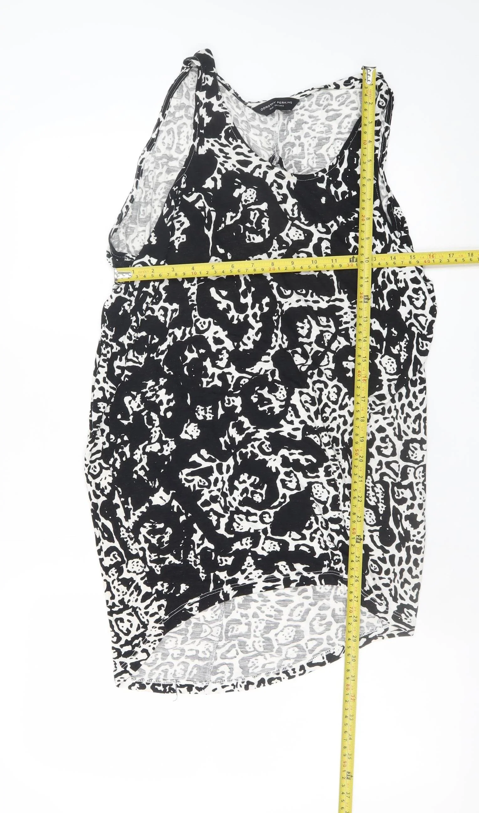 Dorothy Perkins Women's Black Animal Print Sleeveless Tank Dress Size 10 - Image 2