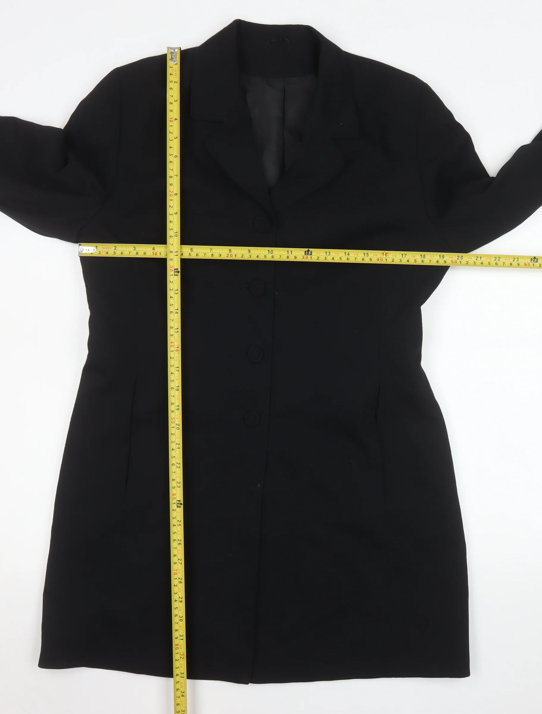 Dorothy Perkins Women's Black Long Overcoat Size 14 Classic Style - Image 2