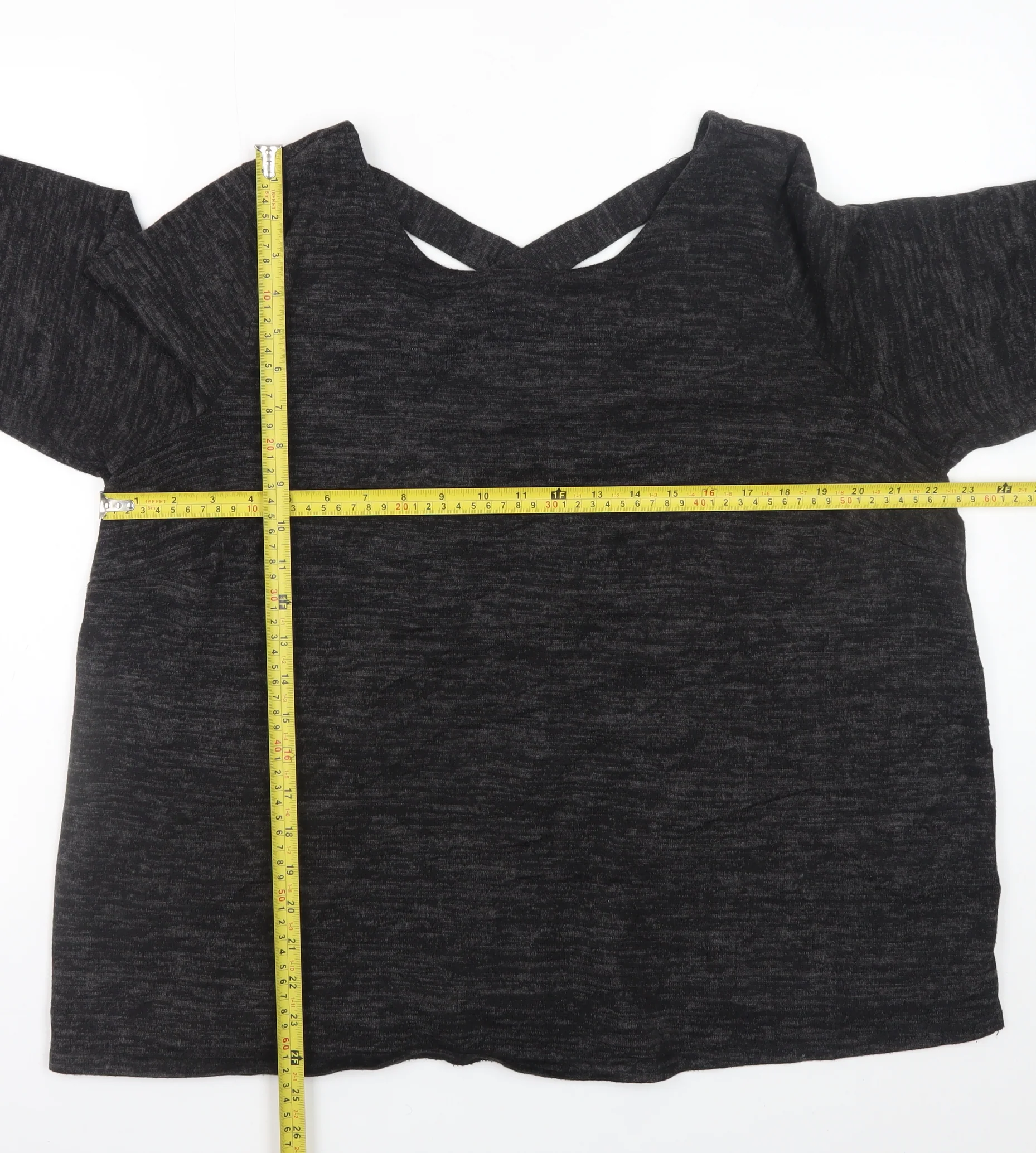 Dorothy Perkins Womens Black V-Neck Long Sleeve Jersey Blouse UK 20 - Image 2