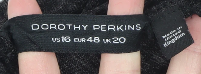 Dorothy Perkins Womens Black V-Neck Long Sleeve Jersey Blouse UK 20 - Image 4
