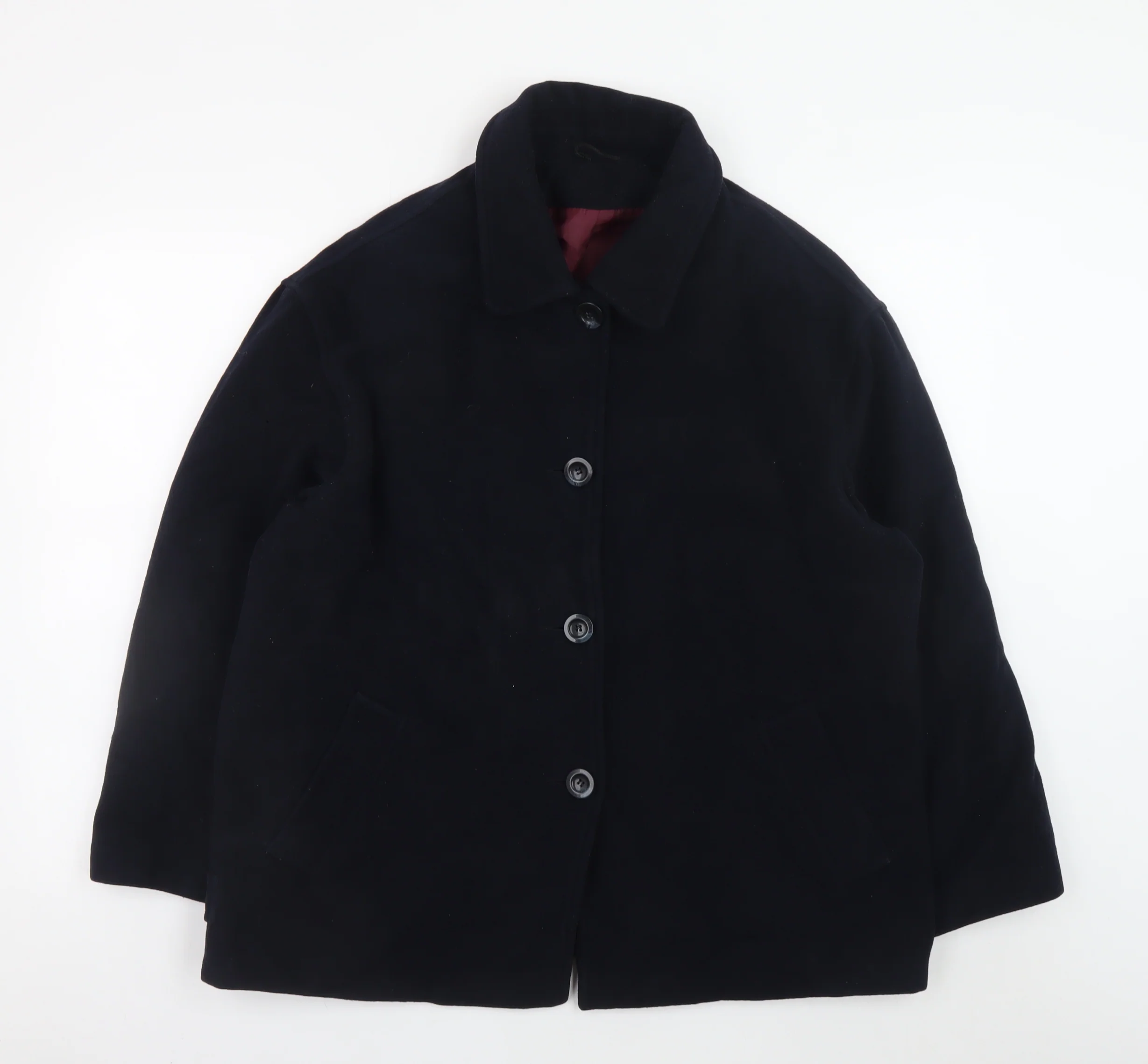 Dorothy Perkins Women's Black Wool Cashmere Blend Overcoat UK 14
