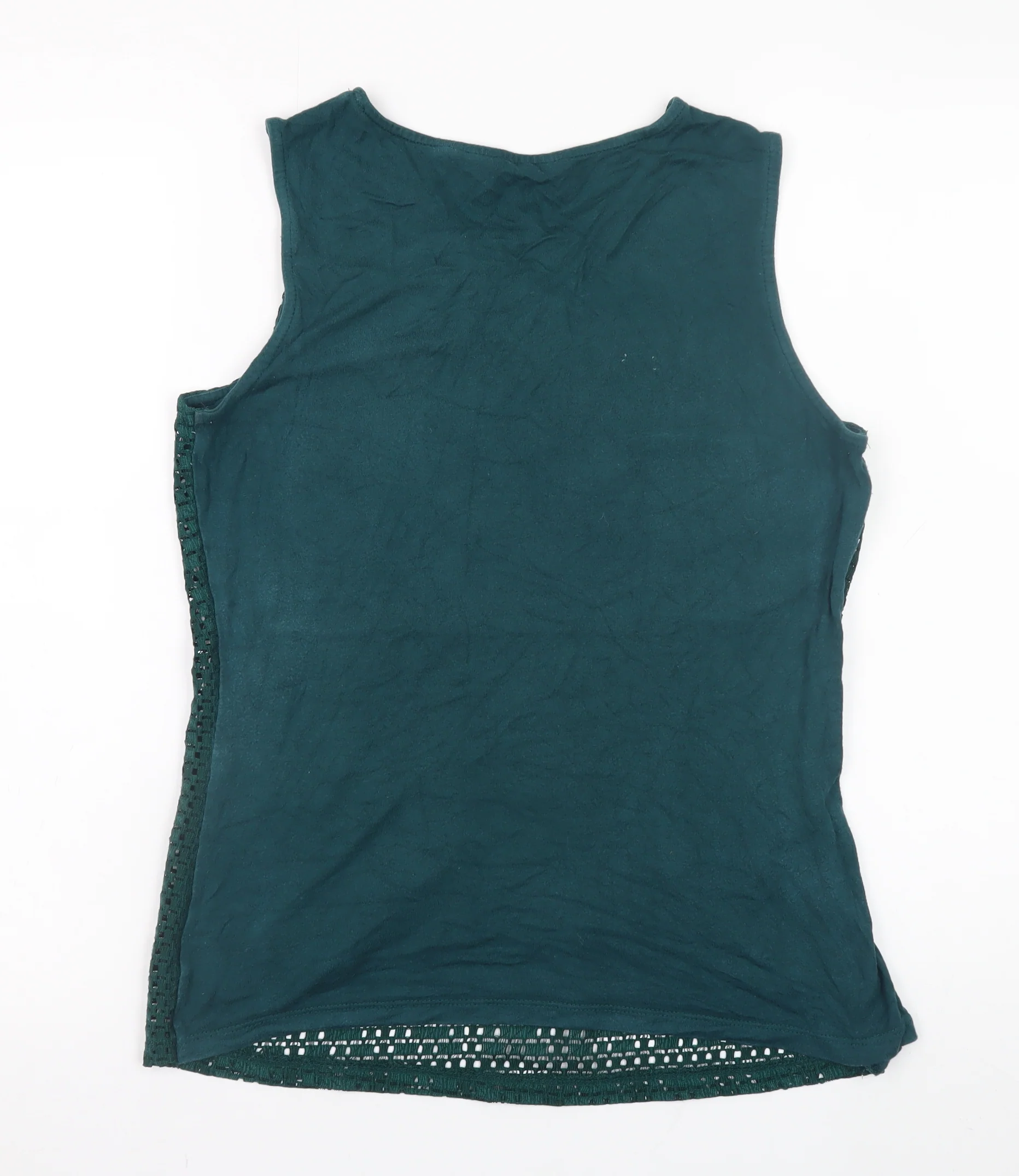 Dorothy Perkins Womens Green Sleeveless Lace Blouse UK 12 - Image 3