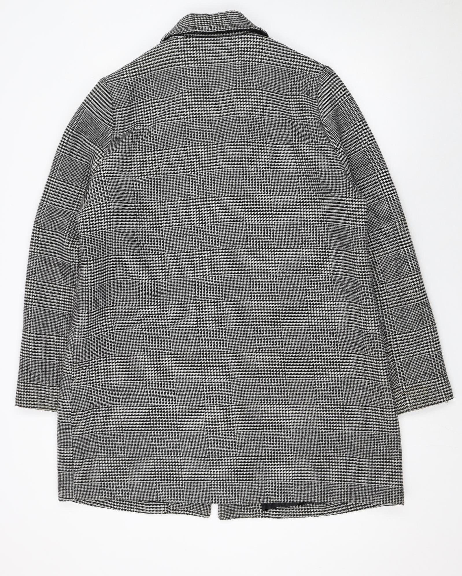 Dorothy Perkins Women's Grey Check Mid-Length Overcoat Size 16 - Image 3