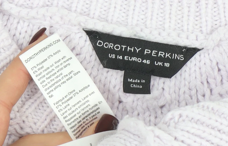 Dorothy Perkins Women's Ivory Cable Knit Puff Sleeve Jumper UK 18 - Image 4