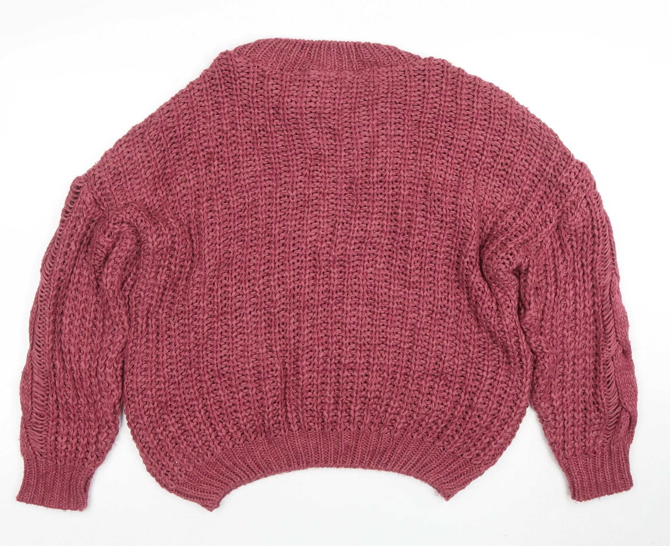 Dorothy Perkins Womens Purple Chunky Cable Knit Pullover Jumper M - Image 3