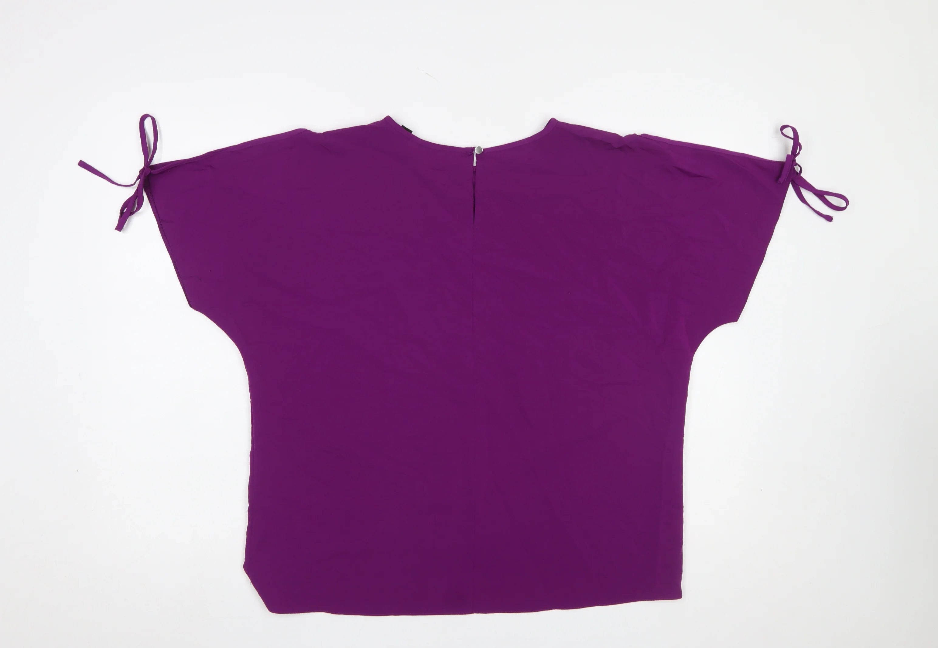 Dorothy Perkins Women's Purple Short Sleeve Blouse UK 12 - Image 3