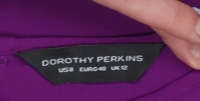 Dorothy Perkins Women's Purple Short Sleeve Blouse UK 12 - Image 4