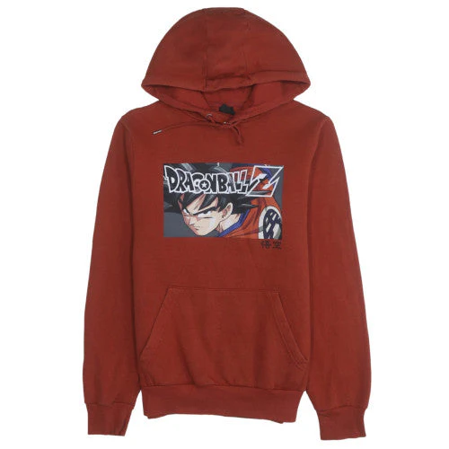 Dragon Ball Z Men's Brown Pullover Hoodie XS Anime Graphic Fleece