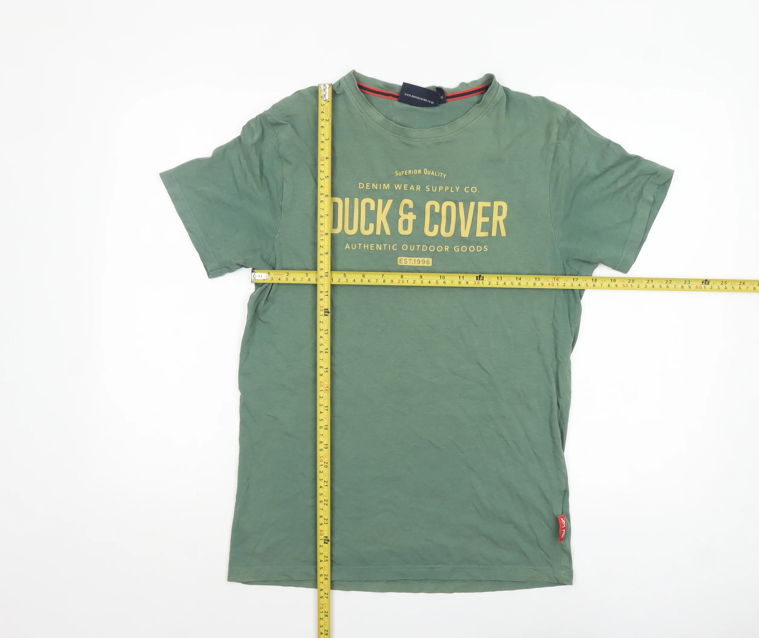 Duck & Cover Men's Green Graphic Printed Cotton T-Shirt M - Image 2