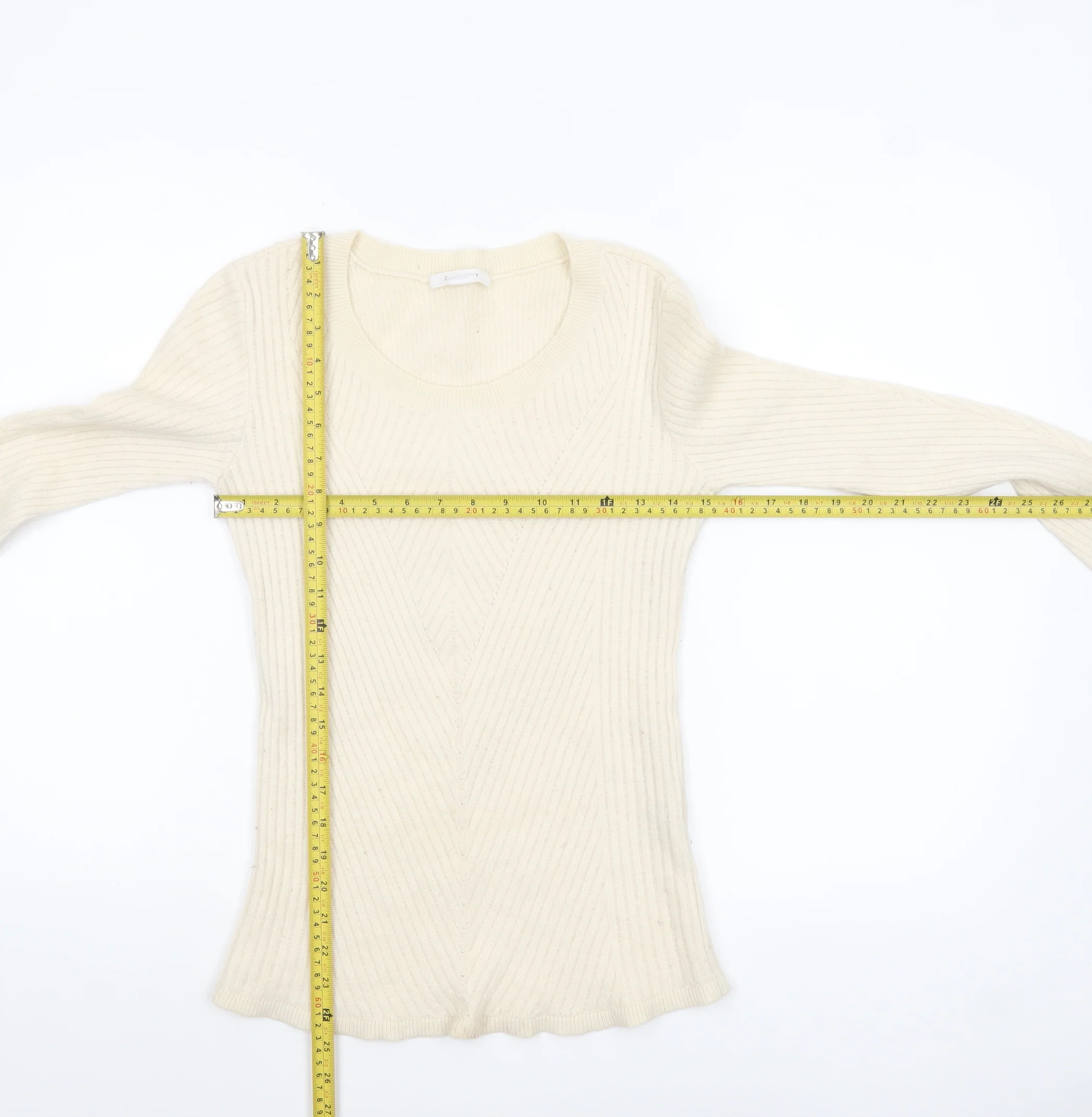 Duffy Women's Ivory Cashmere Long Sleeve Pullover Jumper Size S - Image 2