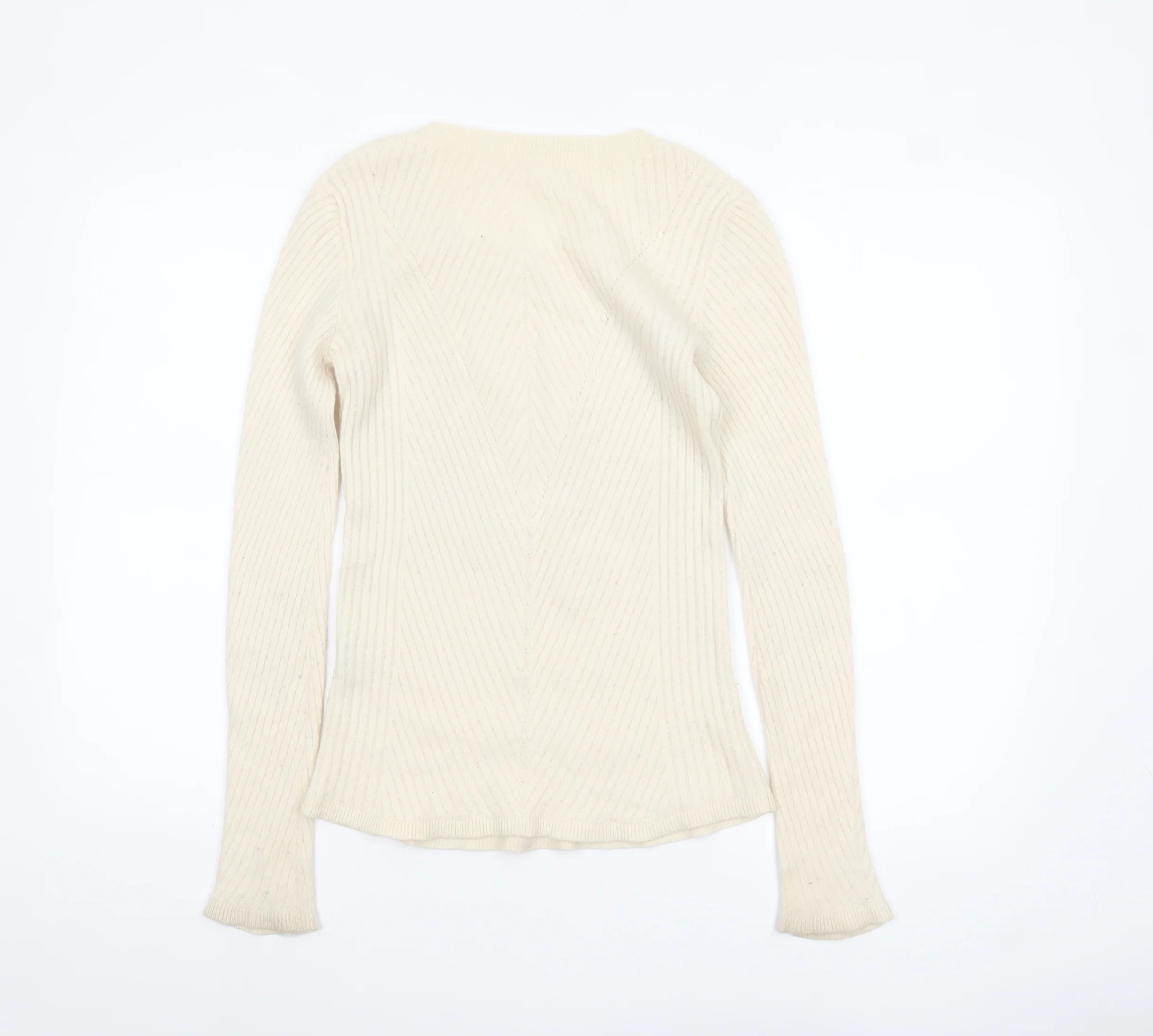 Duffy Women's Ivory Cashmere Long Sleeve Pullover Jumper Size S - Image 3