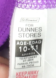 Dunnes Stores Girls Purple Geometric Hooded 1/4 Zip Activewear Jacket 10-11 Years - Image 5