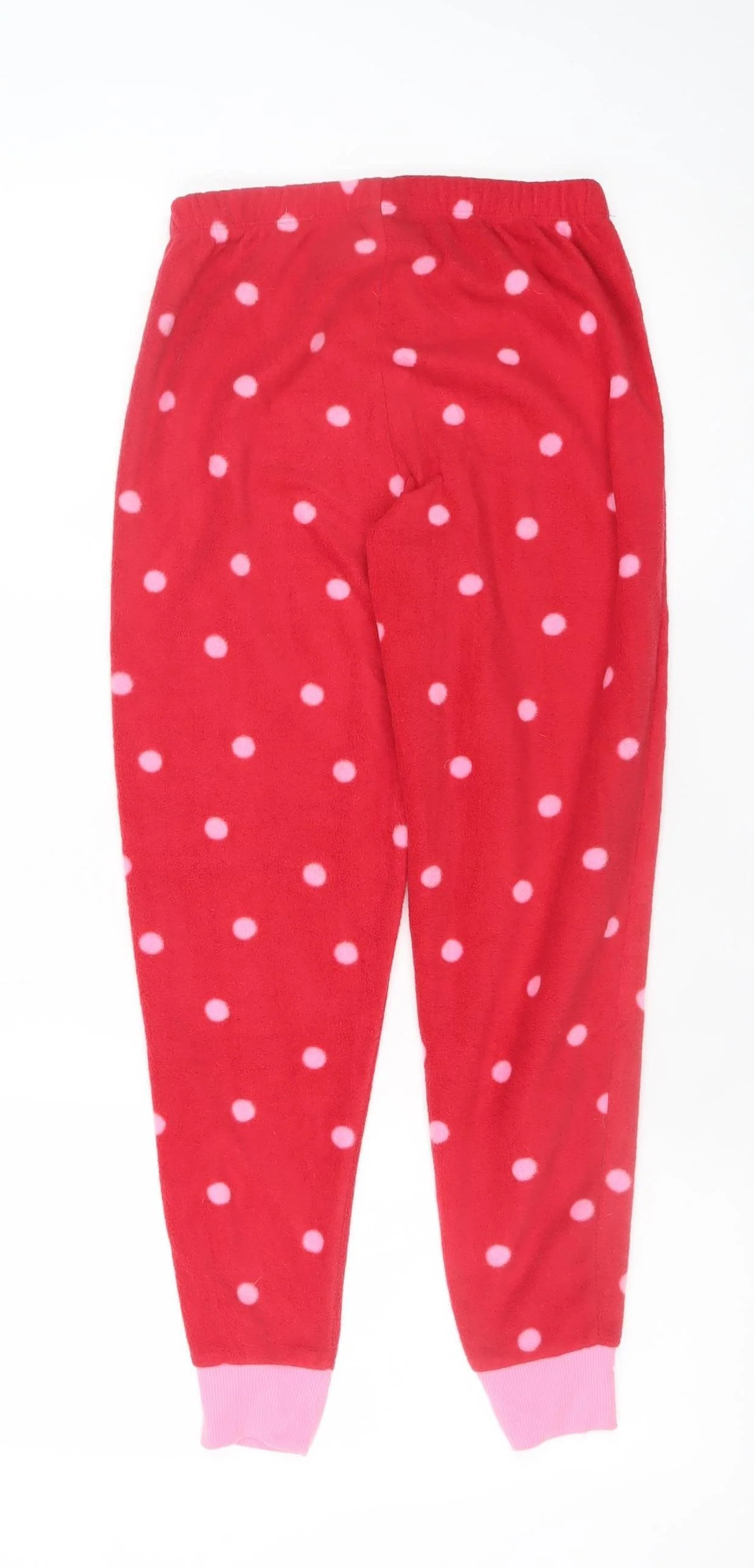 Dunnes Stores Girls Red Polka Dot Fleece Pyjama Pants 9-10 Years - Image 3