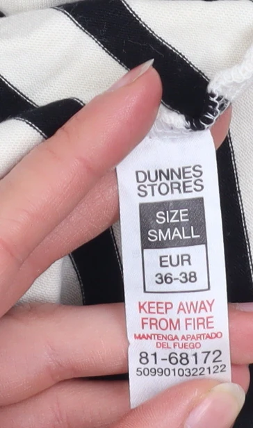 Dunnes Stores Women’s Ivory & Black Striped Cotton Pullover Sweatshirt Size S - Image 4