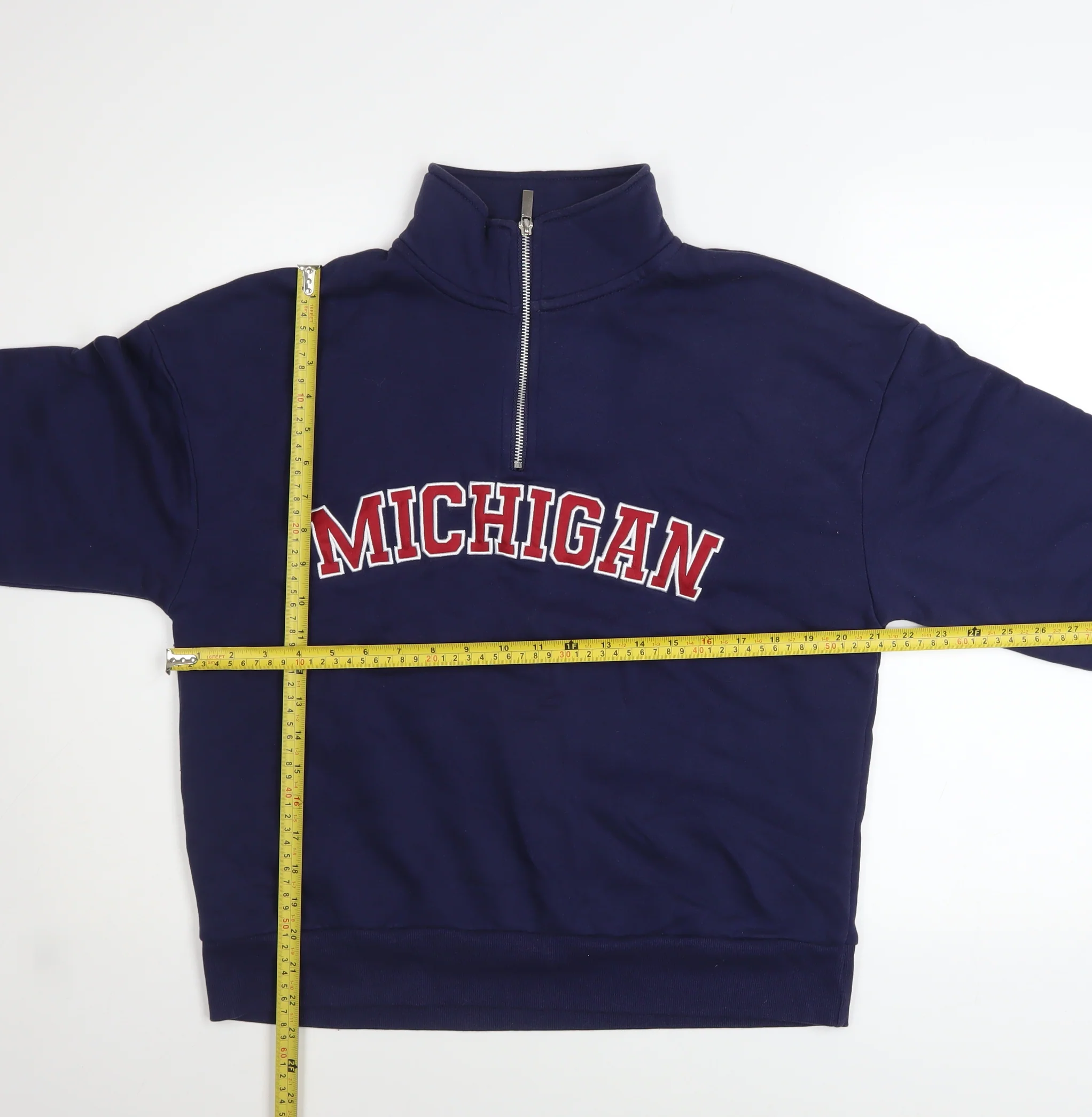 Dunnes Stores Women’s Navy 1/2 Zip Michigan Sweatshirt XS - Image 2