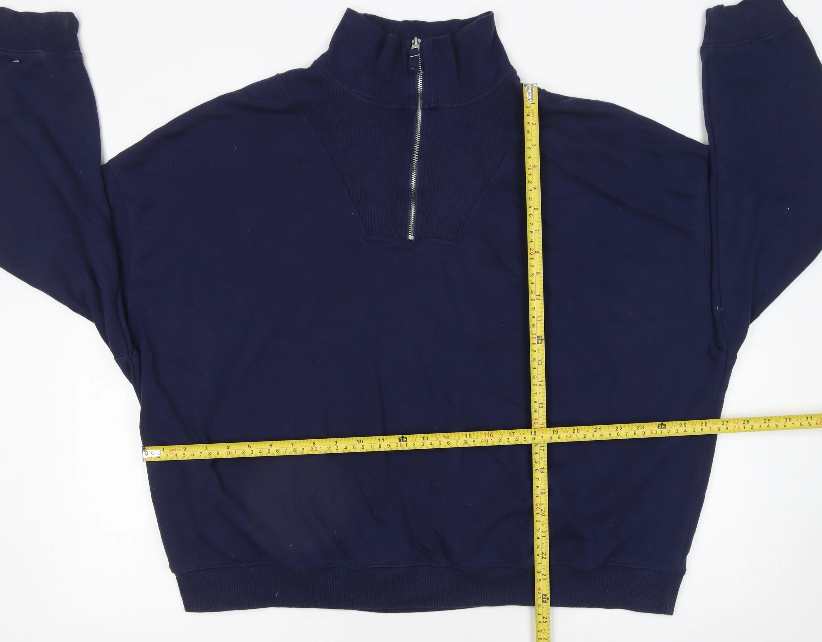 Dunnes Stores Women’s Navy 1/2 Zip Sweatshirt XL Cotton Blend - Image 2