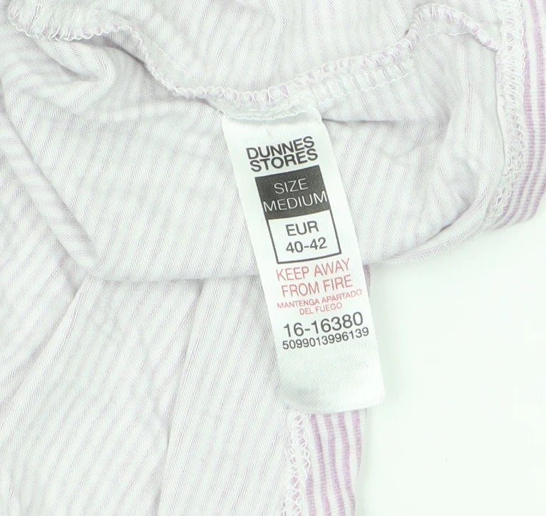 Dunnes Stores Women’s Pink Striped Long Sleeve V-Neck T-Shirt Size 14 - Image 5